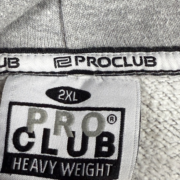 Pro Club Heavyweight Fleece Full Zip Hoodie Gray Mens Size 2XL #1342 - Picture 4 of 7